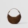 Prada Arqué suede leather shoulder bag