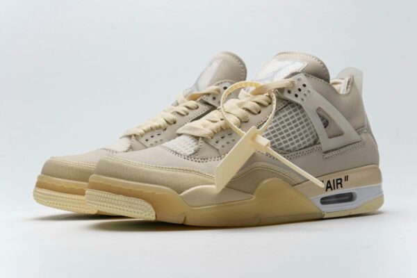 OFF White x Air Jordan 4 Retro Sail  CV9388-100  (Best Quality)