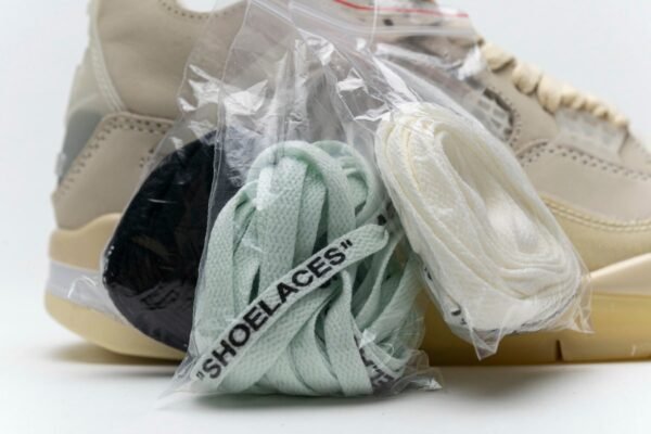 OFF White x Air Jordan 4 Retro Sail  CV9388-100  (Best Quality)