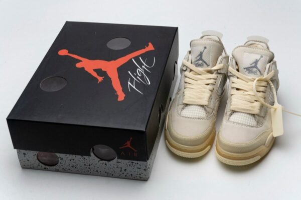 OFF White x Air Jordan 4 Retro Sail  CV9388-100  (Best Quality)