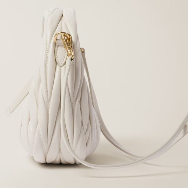 Wander Matelassé Mini Hobo Bag White