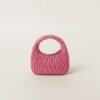 Wander Matelassé Soft Lamb Nappa Small Crescent Moon Bag Peach Blossom Pink