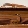 Arcadie Leather Large Handbag Cognac color
