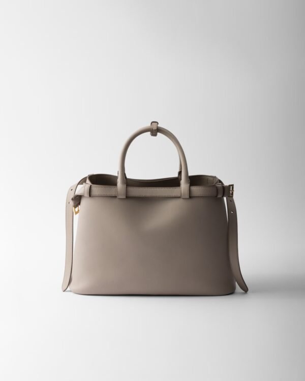Prada Buckle Medium Leather Double-Belted Handbag