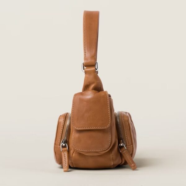 Pocket Nappa Leather Pouch caramel color