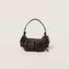 Soft Lamb Nappa Pocket Handbag Coffee Brown