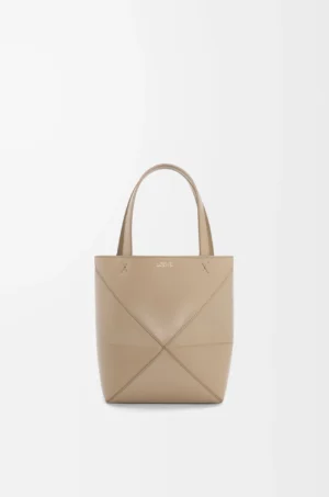 Mini Puzzle Fold tote in shiny calfskin