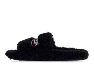 Balenciaga Furry Slide Black 654747W2DO11096