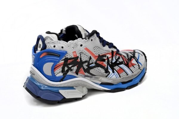 Balenciaga Runner White And Blue Printing 677402 W3RB6 1264