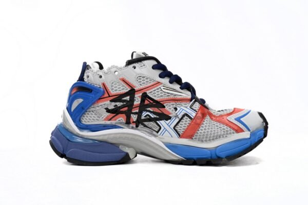 Balenciaga Runner White And Blue Printing 677402 W3RB6 1264