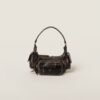 Soft Lamb Nappa Pocket Handbag Coffee Brown