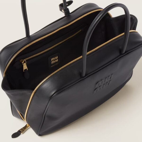 Leather Beau Handbag Black color