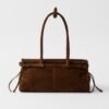 Prada Bonnie Medium Suede Leather Handbag
