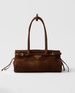 Prada Bonnie Medium Suede Leather Handbag