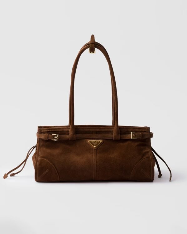 Prada Bonnie Medium Suede Leather Handbag