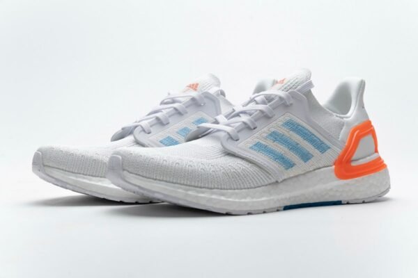 Adidas Ultra Boost  20 White Sharp Blue True Orange EG0768