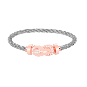 [Eternal Jewelry]CHANCE LARGE 8 FIGURE BUCKLE HALF DIAMOND BRACELET ROSE GOLD