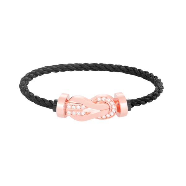 [Eternal Jewelry]CHANCE LARGE 8 FIGURE BUCKLE HALF DIAMOND BRACELET ROSE GOLD