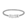 [Eternal Jewelry]CHANCE LARGE 8 FIGURE BUCKLE HALF DIAMOND BRACELET SILVER