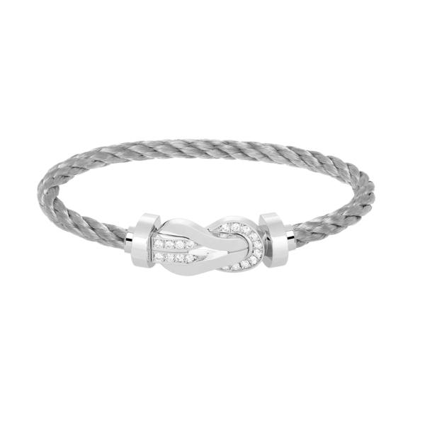 [Eternal Jewelry]CHANCE LARGE 8 FIGURE BUCKLE HALF DIAMOND BRACELET SILVER