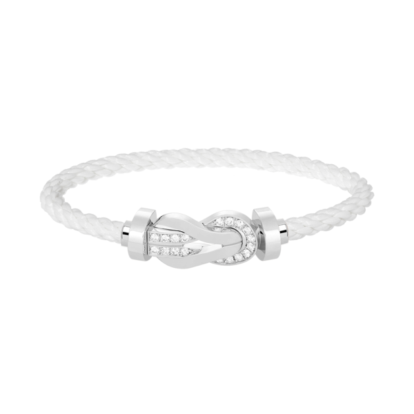 [Eternal Jewelry]CHANCE LARGE 8 FIGURE BUCKLE HALF DIAMOND BRACELET SILVER