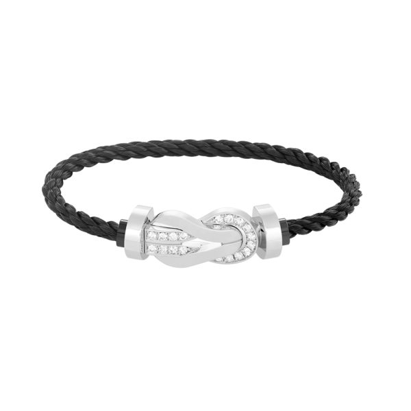 [Eternal Jewelry]CHANCE LARGE 8 FIGURE BUCKLE HALF DIAMOND BRACELET SILVER
