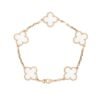 [Eternal Jewelry]CLOVER 5 MOTIF ROCK CRYSTAL PINK GOLD BRACELET