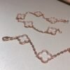 [Eternal Jewelry]CLOVER 5 MOTIF ROCK CRYSTAL PINK GOLD BRACELET