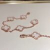 [Eternal Jewelry]CLOVER 5 MOTIF ROCK CRYSTAL PINK GOLD BRACELET