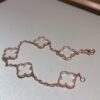 [Eternal Jewelry]CLOVER 5 MOTIF ROCK CRYSTAL PINK GOLD BRACELET