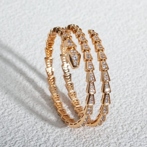 [Eternal Jewelry]SERPENTI BRACELET PINK GOLD DIAMOND DOUBLE ROW