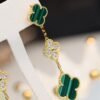 [Eternal Jewelry]CLOVER EARRINGS GOLD MALACHITE DIAMOND 3 MOTIF