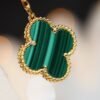 [Eternal Jewelry]CLOVER EARRINGS GOLD MALACHITE DIAMOND 3 MOTIF