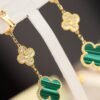 [Eternal Jewelry]CLOVER EARRINGS GOLD MALACHITE DIAMOND 3 MOTIF