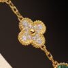 [Eternal Jewelry]CLOVER EARRINGS GOLD MALACHITE DIAMOND 3 MOTIF
