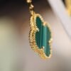 [Eternal Jewelry]CLOVER EARRINGS GOLD MALACHITE DIAMOND 3 MOTIF