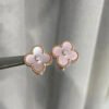 [Eternal Jewelry]CLOVER MEDIUM 1 MOTIFS  PINK MOP DIAMOND EARRINGS