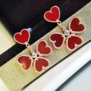 [Eternal Jewelry]SWEET CLOVER CARNELIAN EARRINGS