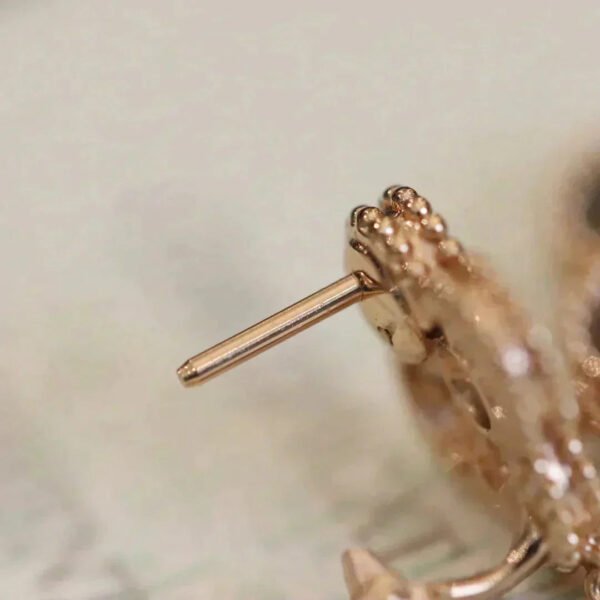 [Eternal Jewelry]CLOVER MEDIUM 1 MOTIFS FUll DIAMOND EARRINGS