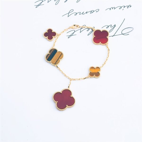 [Eternal Jewelry]CLOVER BRACELET 5 MOTIFS CARNELIAN TIGER EYE