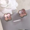 [Eternal Jewelry]CLOVER MEDIUM 1 MOTIFS  PINK MOP DIAMOND EARRINGS