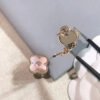 [Eternal Jewelry]CLOVER MEDIUM 1 MOTIFS  PINK MOP DIAMOND EARRINGS