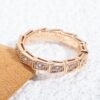 [Eternal Jewelry]SERPENTI RING PINK GOLD DIAMOND PAVED 3MM