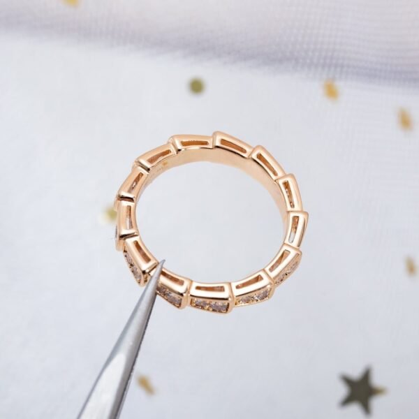 [Eternal Jewelry]SERPENTI RING PINK GOLD DIAMOND PAVED 3MM