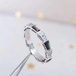 [Eternal Jewelry]SERPENTI RING SILVER  DIAMOND BLACK MOP 3MM