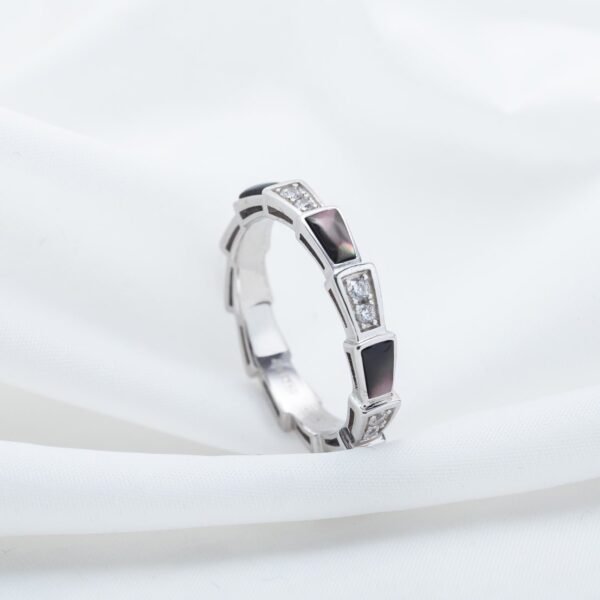 [Eternal Jewelry]SERPENTI RING SILVER  DIAMOND BLACK MOP 3MM