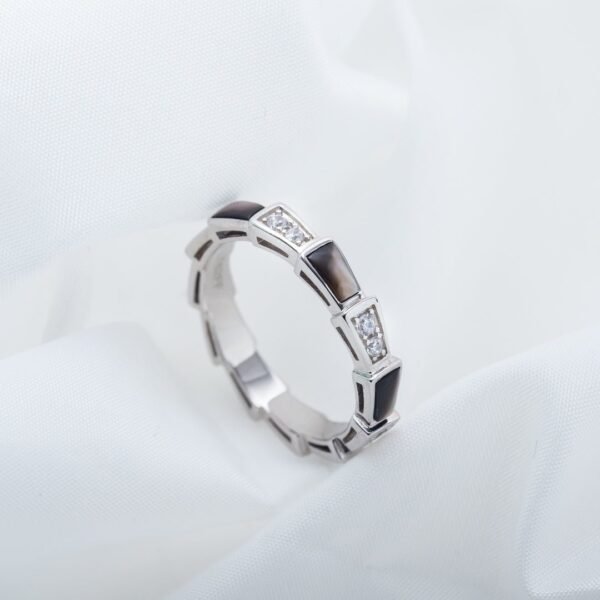 [Eternal Jewelry]SERPENTI RING SILVER  DIAMOND BLACK MOP 3MM