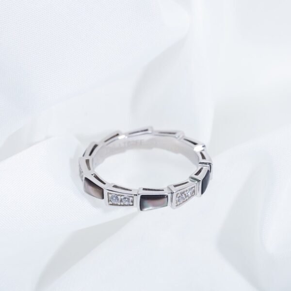 [Eternal Jewelry]SERPENTI RING SILVER  DIAMOND BLACK MOP 3MM
