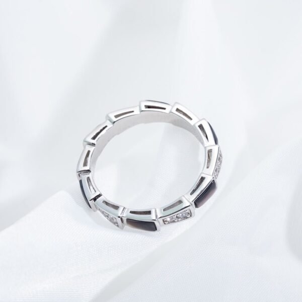 [Eternal Jewelry]SERPENTI RING SILVER  DIAMOND BLACK MOP 3MM