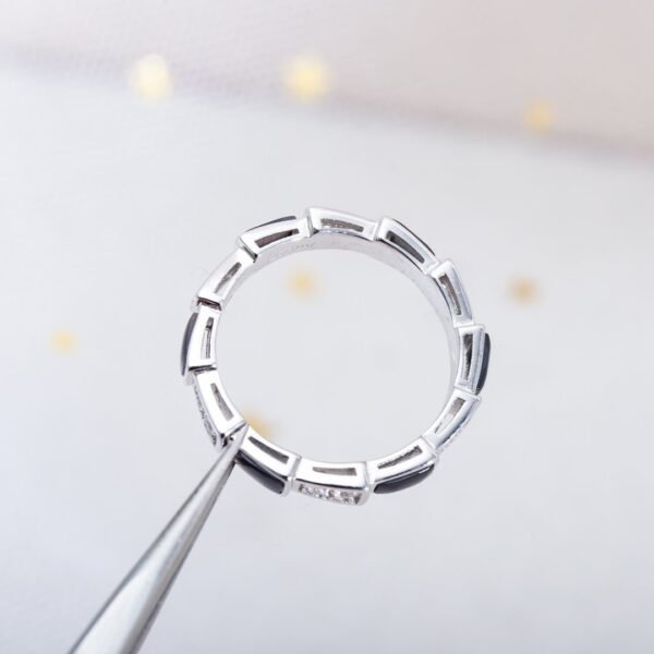 [Eternal Jewelry]SERPENTI RING SILVER  DIAMOND BLACK MOP 3MM